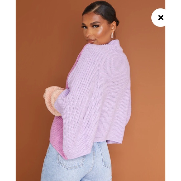 Pink Oversized Color Block Sweatshirt - Picture 2 of 9